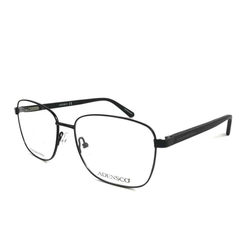 Adensco Eyeglasses Frames AD138 003 Black Square Wire Rim 55-16-145